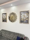 PİYANO MODEL DUVAR SAAT İKİLİ BEYAZGÜL TABLO GOLD