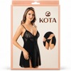 Kota 6014 Siyah Dantelli Fantazi Gecelik ve String Takım