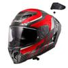 LS2 DRAGON KARBON TRAX KIRMIZI KASK