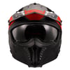 LS2 DRIFTER DEVOR MAT GRİ-TITANIUM-KIRMIZI KASK
