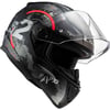 LS2 RAPID 2 CIRCLE MAT SİYAH-KIRMIZI KASK