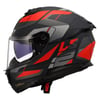 LS2 STREAM 2 ROAD MAT SİYAH-TITANIUM-KIRMIZI KASK