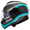 LS2 STROBE 2 VICTORY MAT TITANIUM-BEYAZ-METAL MAVİ KASK