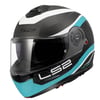 LS2 STROBE 2 VICTORY MAT TITANIUM-BEYAZ-METAL MAVİ KASK