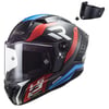 LS2 THUNDER KARBON SUPRA KIRMIZI-MAVİ KASK