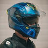 NEXX SX.100R SKIDDER MAT MAVİ-NEON SARI KASK