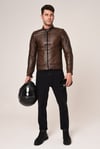 VEXO MOTO DERİ MONT ANTİK KAHVE