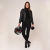 VEXO MOTO SİYAH DERİ KADIN MONT