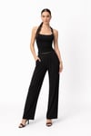 HALTER YAKA DEMİR TOKA DETAYLI CROP TOP BODY