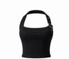 HALTER YAKA DEMİR TOKA DETAYLI CROP TOP BODY