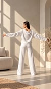 Kabartma Kalp Baskılı Omuz Dekolteli %100 Pamuk Pijama Takımı