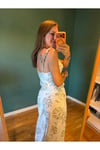 Boncuk askılı peplum bluz - pantolon takım