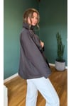 Çıtçıtlı funnel neck (dik yaka) kısa trençkot