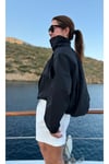 Gold çıtçıtlı funnel neck bomber rüzgarlık