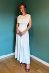 Korsaj kemer detaylı helenistik büzgülü elbise