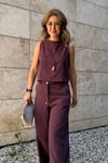 Modal pantolon fermuarlı bluz takım