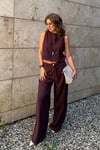 Modal pantolon fermuarlı bluz takım