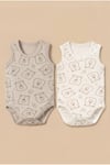 - %100 Pamuk Askılı Ayıcık Motifli Body Set