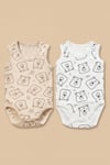- %100 Pamuk Askılı Ayıcık Motifli Body Set