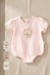 - %100 Pamuk Müslin Kız Bebek Tulum