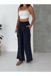 Gabardin İnce Kemeri Lastikli Pantolon