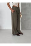 Gabardin İnce Kemeri Lastikli Pantolon