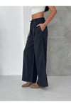 Gabardin İnce Kemeri Lastikli Pantolon