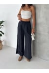 Gabardin İnce Kemeri Lastikli Pantolon