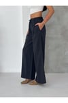 Gabardin İnce Kemeri Lastikli Pantolon