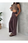 Gabardin İnce Kemeri Lastikli Pantolon