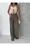 Gabardin İnce Kemeri Lastikli Pantolon