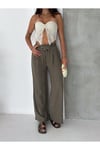 Gabardin İnce Kemeri Lastikli Pantolon