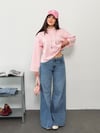 Modal Kumaş Kadın Çizgili Kapüşonlu Sweatshirt