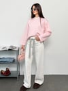 Modal Kumaş Kadın Çizgili Uzun Kollu Oversize Bluz