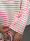 Modal Kumaş Kadın Çizgili Uzun Kollu Oversize Bluz