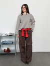 Modal Kumaş Kadın Çizgili Uzun Kollu Oversize Bluz