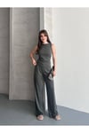 Modal Pike Büzgülü İnce Pantolon Ve T-Shirt Takım