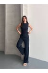 Modal Pike Büzgülü İnce Pantolon Ve T-Shirt Takım