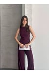 Modal Pike Büzgülü İnce Pantolon Ve T-Shirt Takım