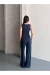 Modal Pike Büzgülü İnce Pantolon Ve T-Shirt Takım