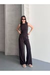 Modal Pike Büzgülü İnce Pantolon Ve T-Shirt Takım