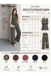 Modal Pike Büzgülü İnce Pantolon Ve T-Shirt Takım