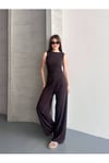 Modal Pike Büzgülü İnce Pantolon Ve T-Shirt Takım