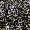 Siyah Gold Leopar Desenli İpek Şal