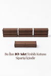10'Lu Ahşap Tesbih ve Bileklik Kutusu Ceviz 22x6 cm Keçe İç Yüzeyli Kalem, Bileklik ve Aksesuar Saklama Kutusu