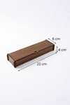 10'Lu Ahşap Tesbih ve Bileklik Kutusu Ceviz 22x6 cm Keçe İç Yüzeyli Kalem, Bileklik ve Aksesuar Saklama Kutusu