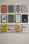 12 'Li Set Karışık Yazılı MDF Poster Duvar Tablosu Dekoratif 15x20 Cm Poster Seti