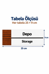 20'Li Ofis&Fabrika Alanlar Oda Kapı İsimliği Yönlendirme Tabelası Levhası Seti 25x9cm