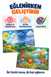 2'li 48 Parça Hava Durumu ve Orman Temalı Puzzle Seti Çocuk Eğitici Yapboz Oyunu Seti 27,5x19,5 Cm