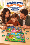 2'li 48 Parça Prenses ve Futbol Temalı Puzzle Seti Çocuk Eğitici Yapboz Oyunu Seti 27,5x19,5 Cm